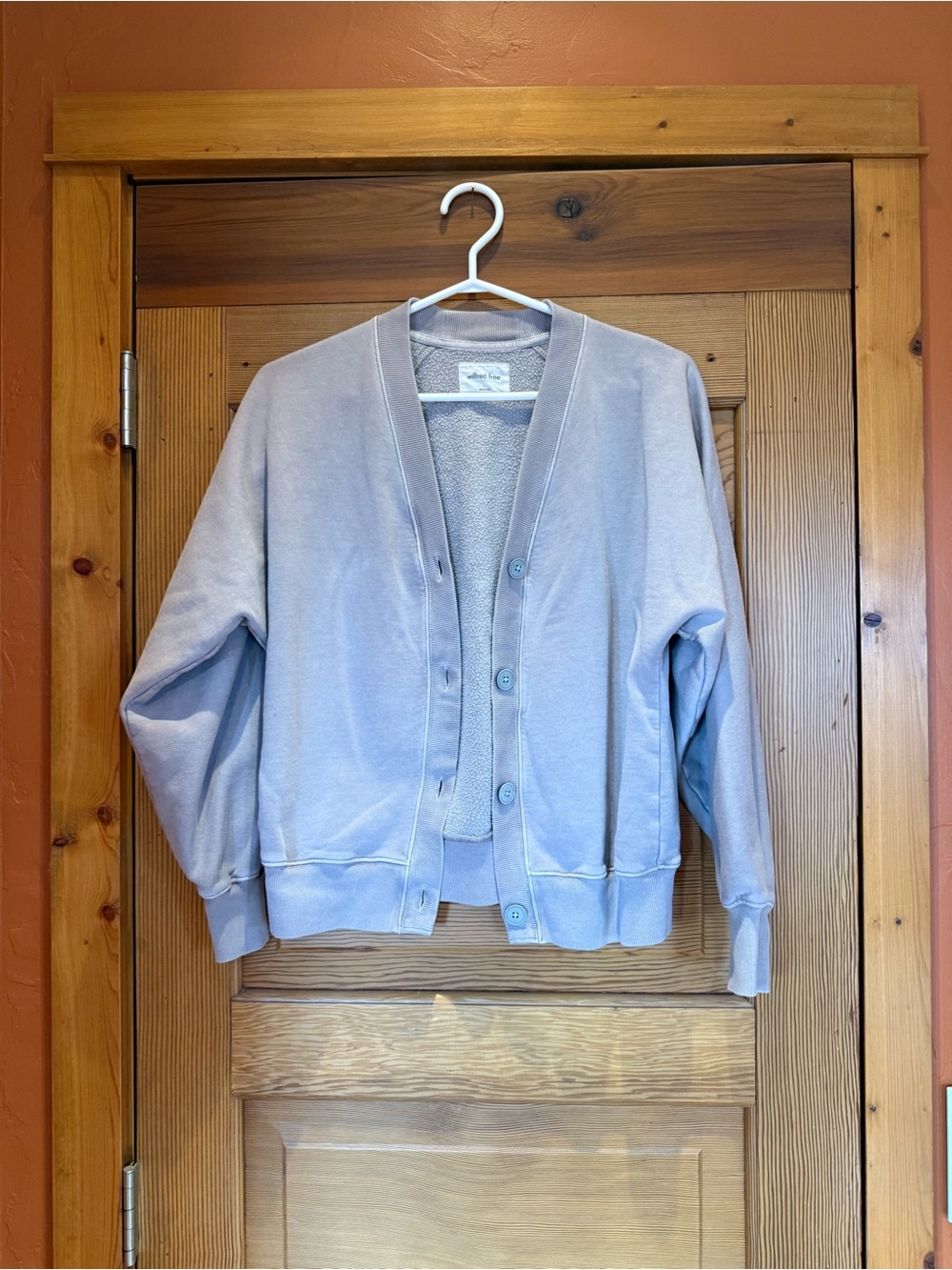 Comfort Wash Grey Button-Front Women’s Sweater